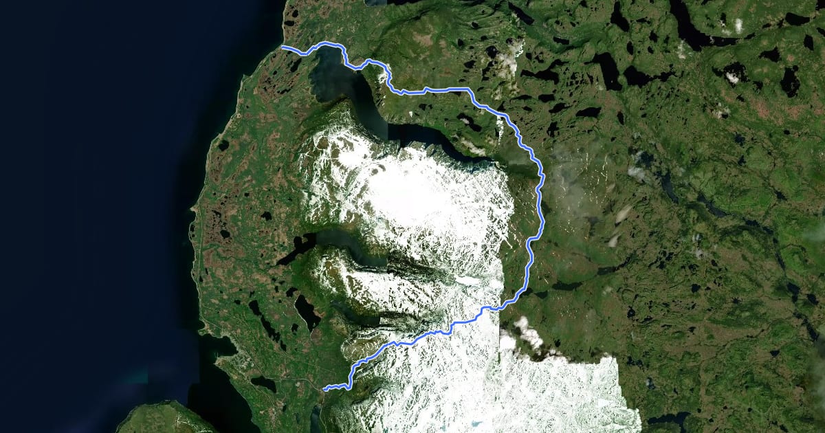 Маршрут Long Range Traverse Trail на спутниковом снимке