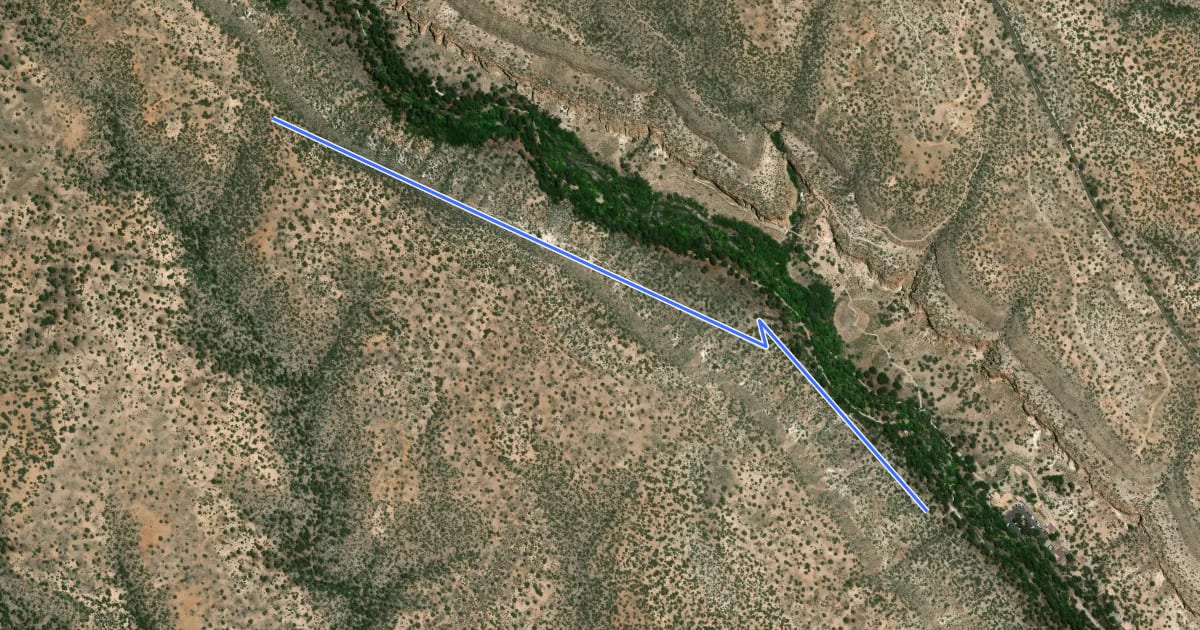 Маршрут Long Trail на спутниковом снимке