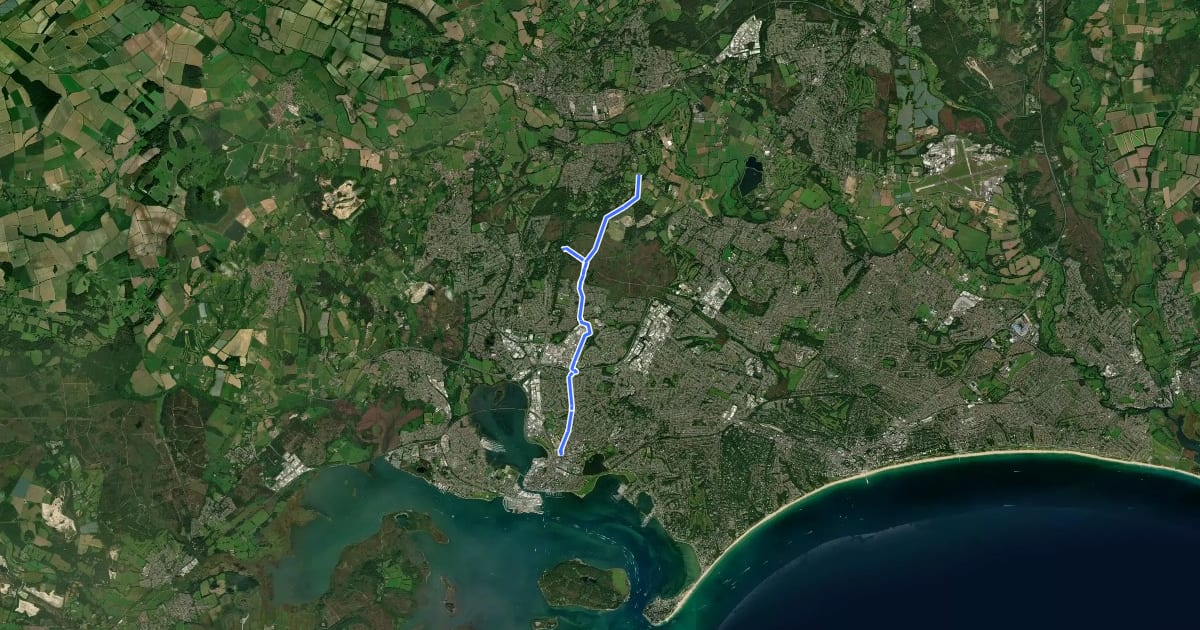 Маршрут Longfleet Drive - C5 на спутниковом снимке