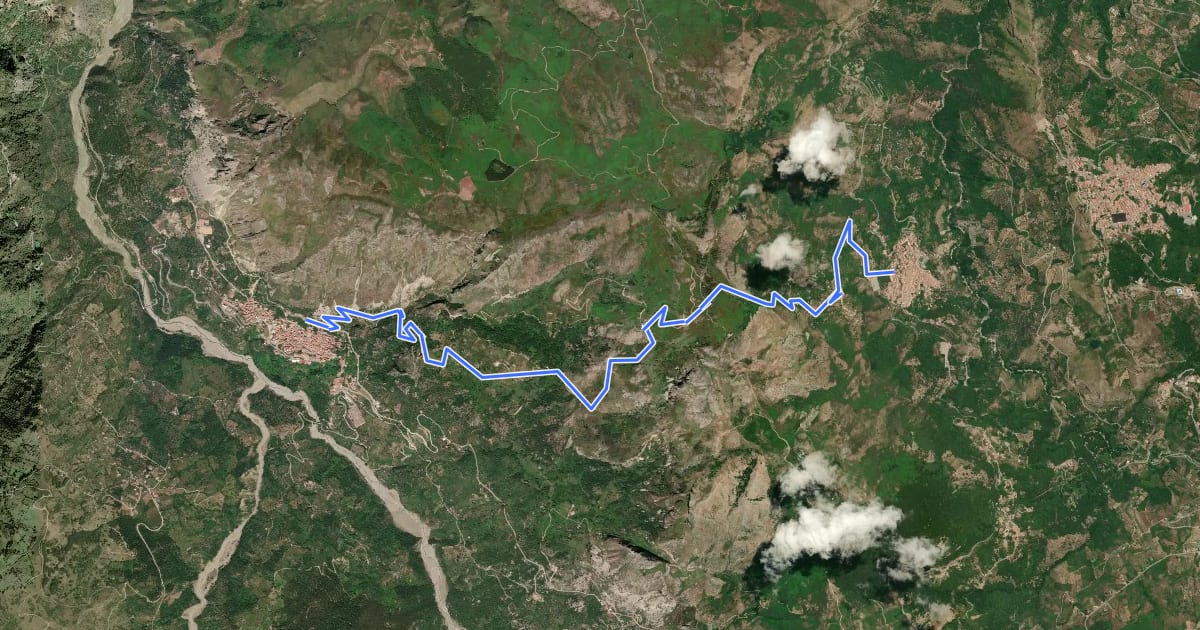 Маршрут Longi-Alcara li Fusi на спутниковом снимке