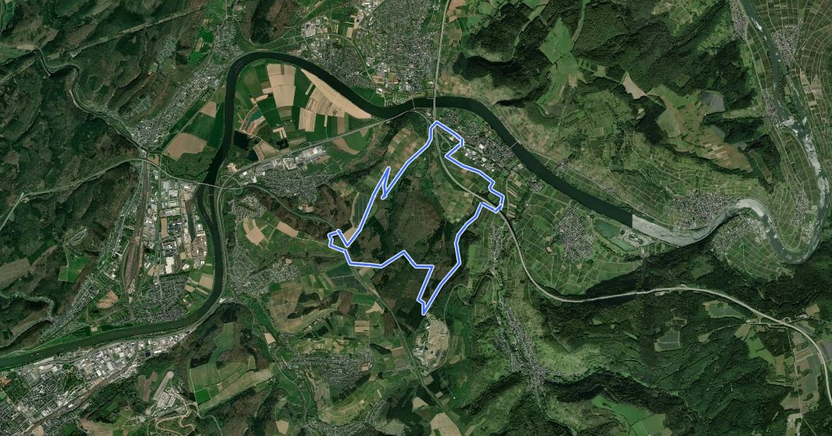 Маршрут Longuich - Große Waldschleife на спутниковом снимке