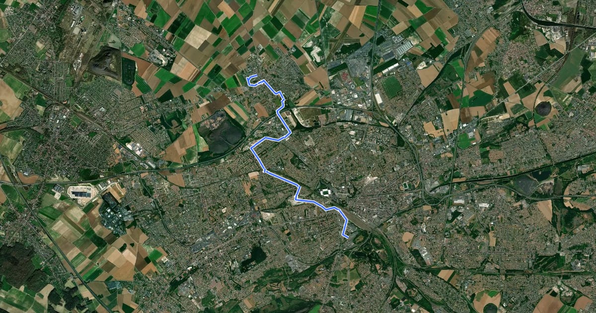 Маршрут Loos-en-Gohelle - Terril 81A на спутниковом снимке