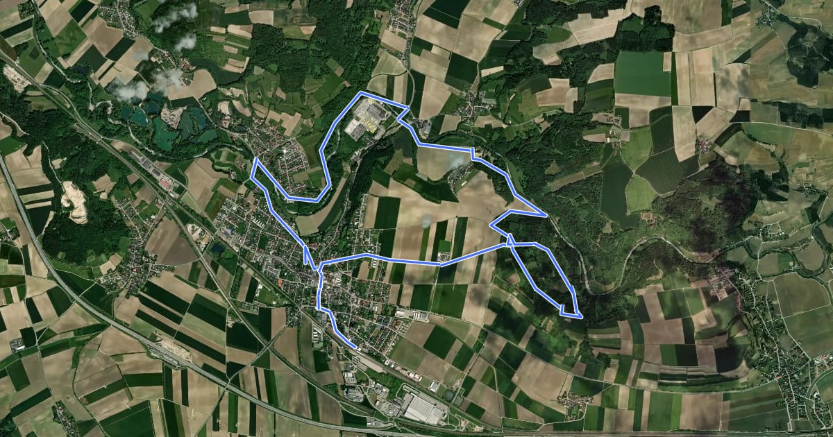 Маршрут Loosdorf - Lochau - Ofenloch Rundwanderweg на спутниковом снимке