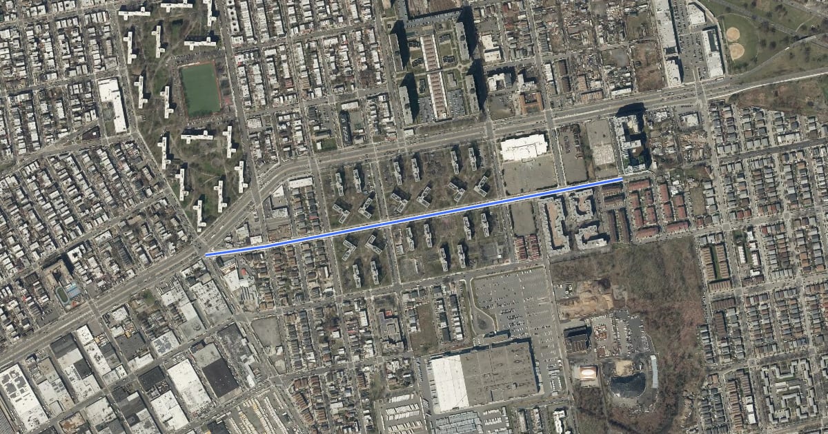 Маршрут Loring Avenue на спутниковом снимке