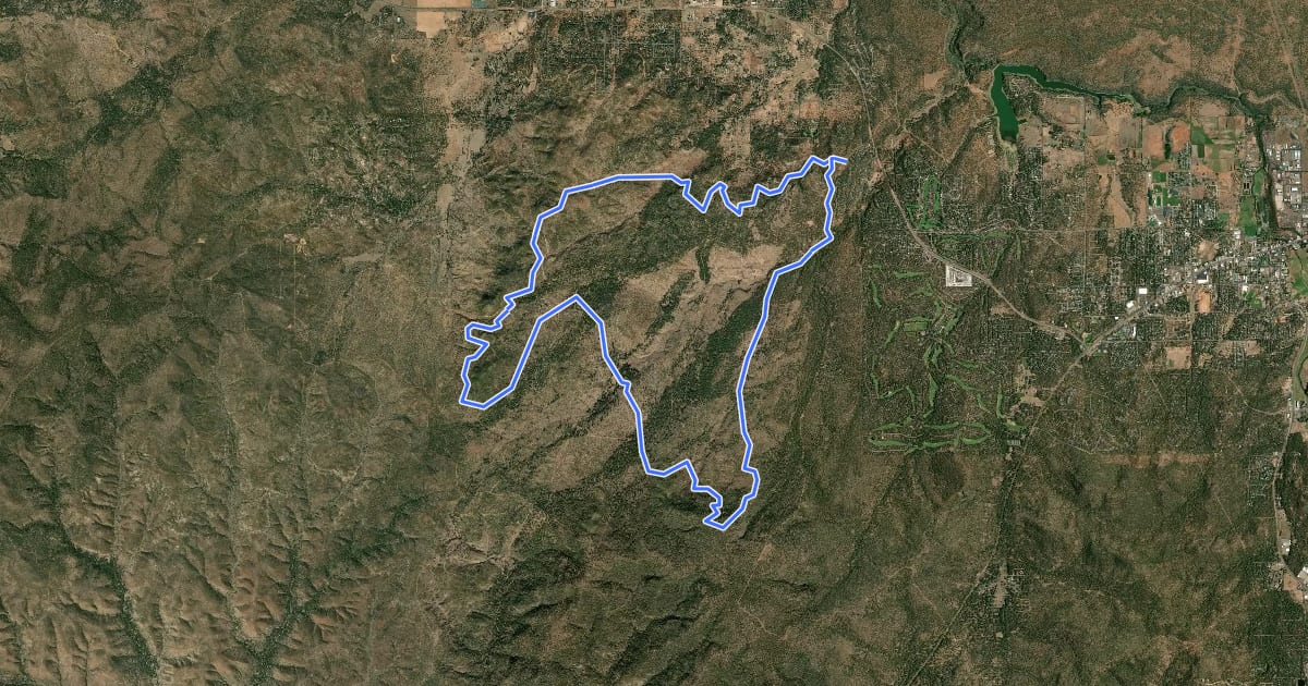 Маршрут Los Caballos Trail на спутниковом снимке