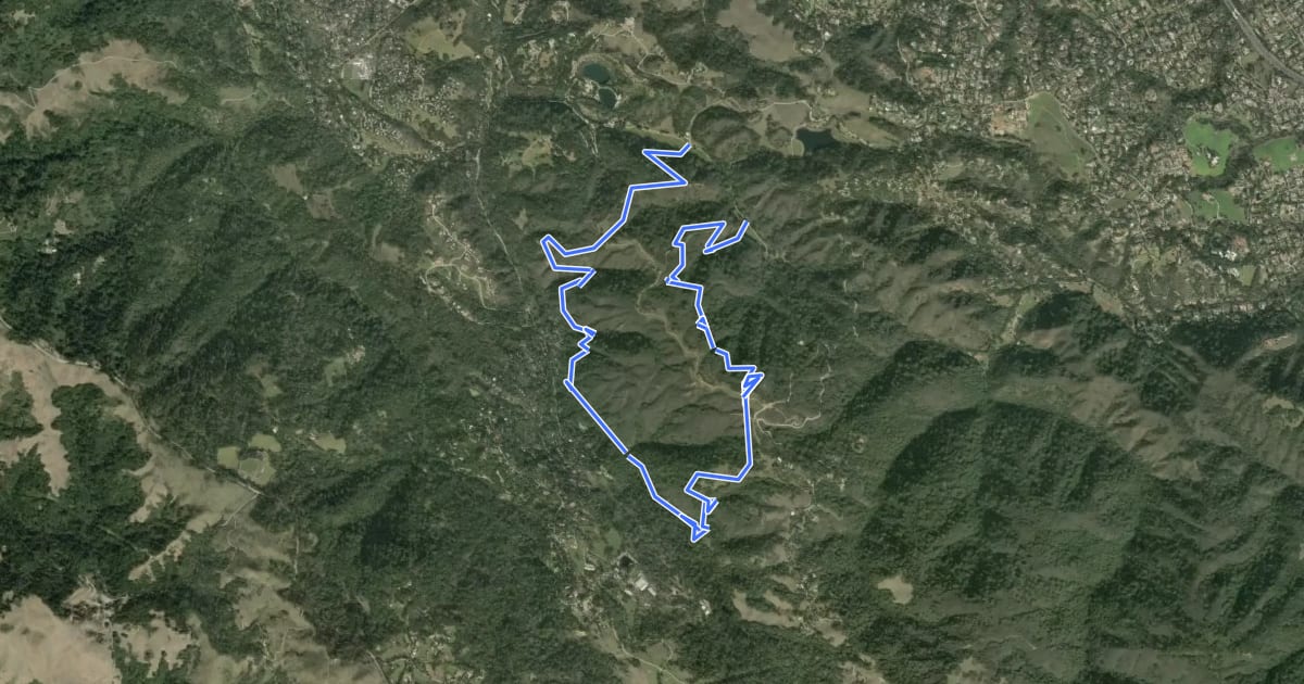 Маршрут Los Trancos Trail на спутниковом снимке