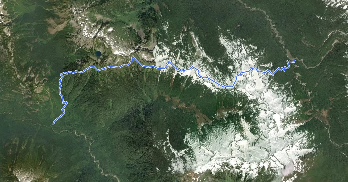 Маршрут Lost Creek Ridge Trail на спутниковом снимке