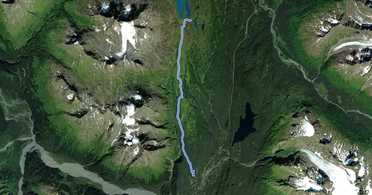Маршрут Lost Lake Trail на спутниковом снимке