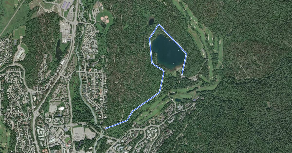 Маршрут Lost Lake Trail на спутниковом снимке
