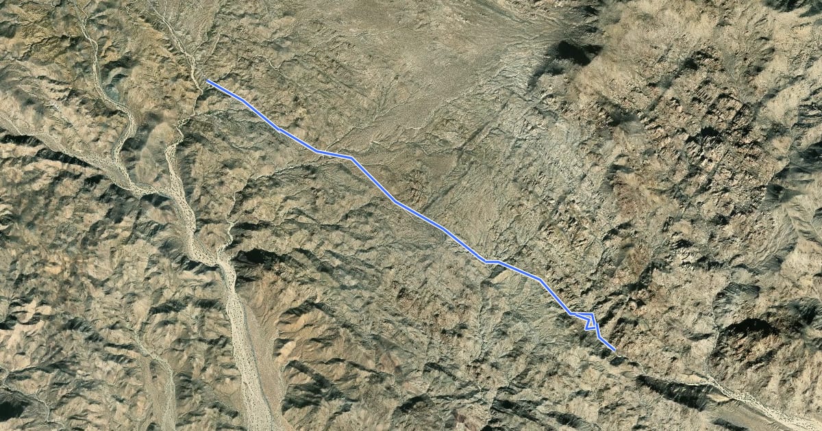 Маршрут Lost Palms Oasis Trail на спутниковом снимке