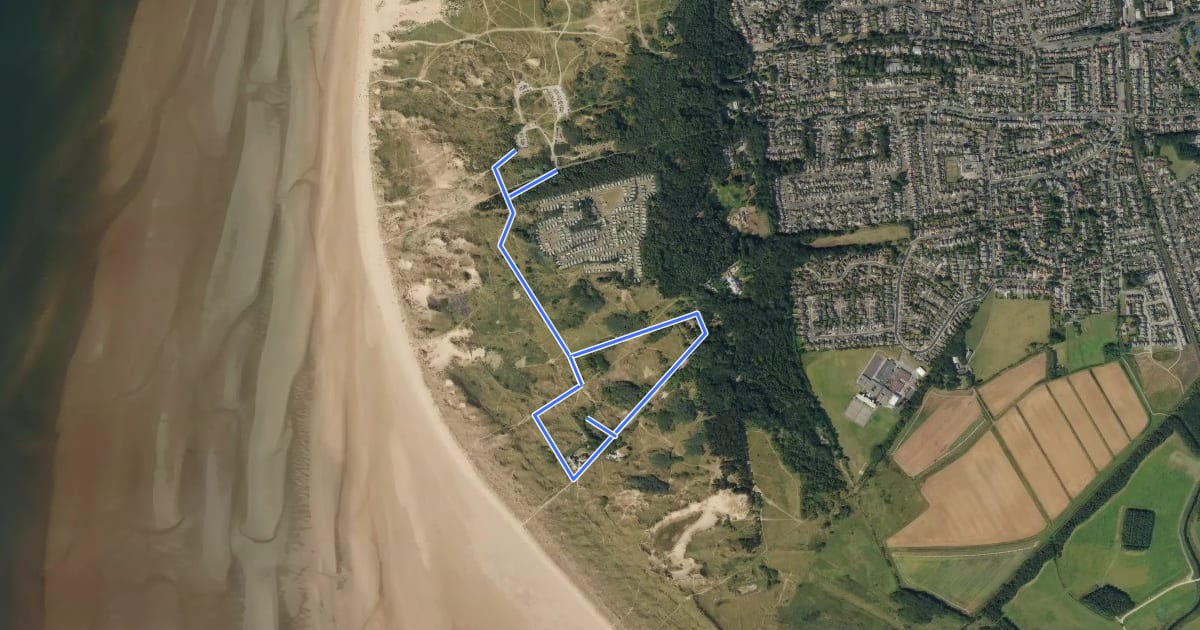 Маршрут Lost Resort Trail, Formby на спутниковом снимке