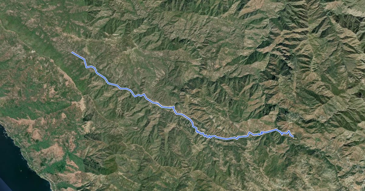 Маршрут Lost Valley Trail на спутниковом снимке