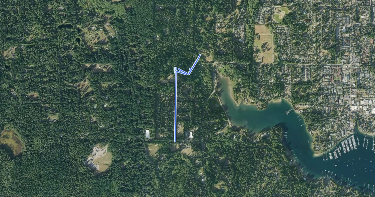 Маршрут Lost Valley Trail на спутниковом снимке