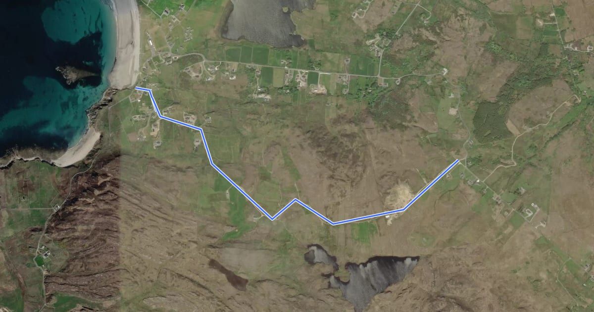 Маршрут Lough Agnish Walk на спутниковом снимке