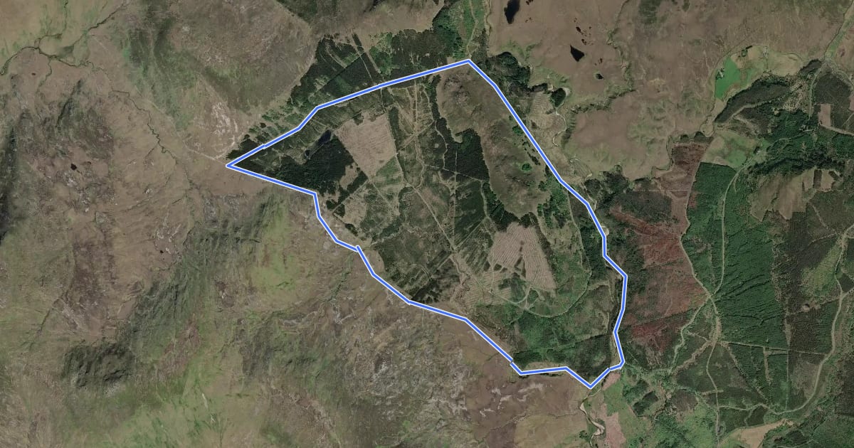 Маршрут Lough Aroher Loop на спутниковом снимке