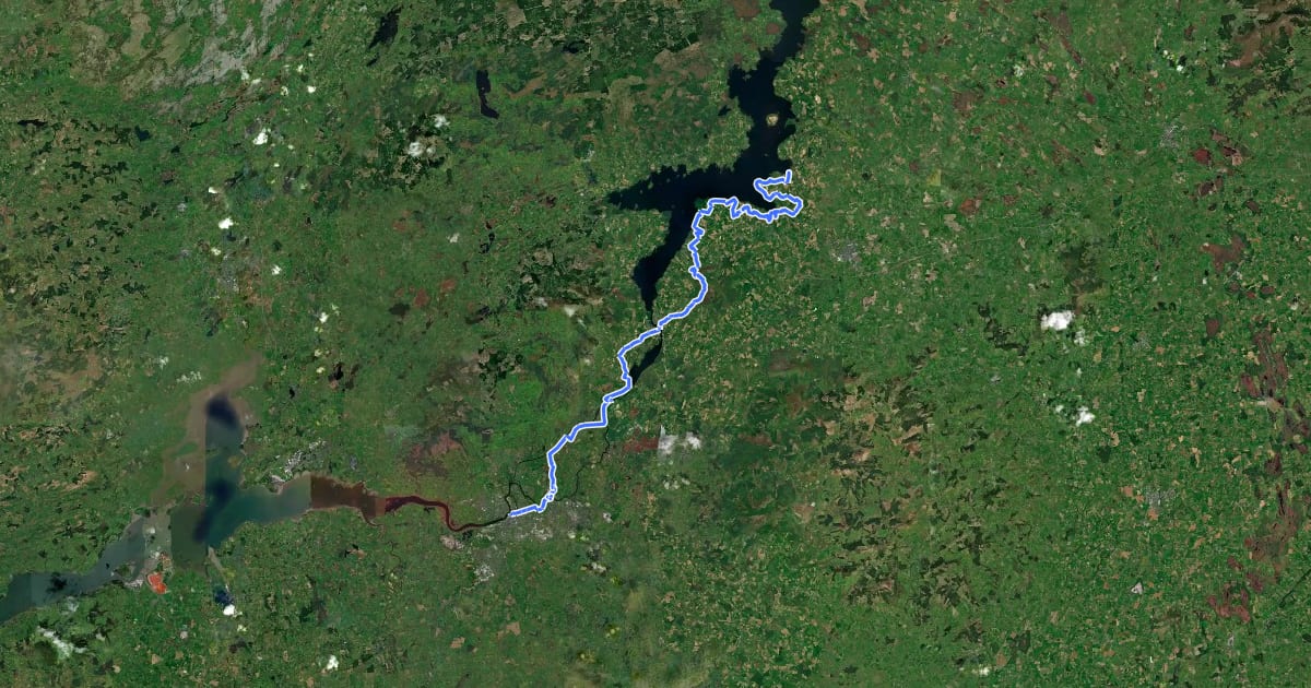 Маршрут Lough Derg Way на спутниковом снимке