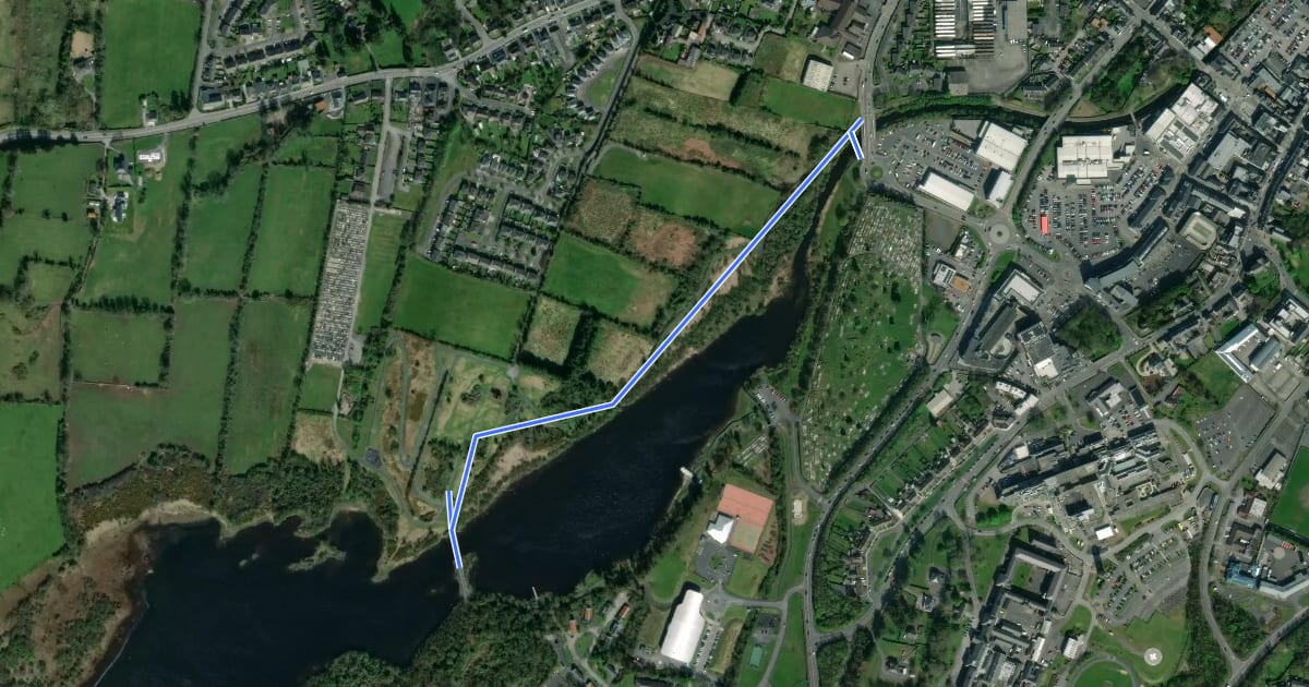 Маршрут lough Lannagh Trail на спутниковом снимке