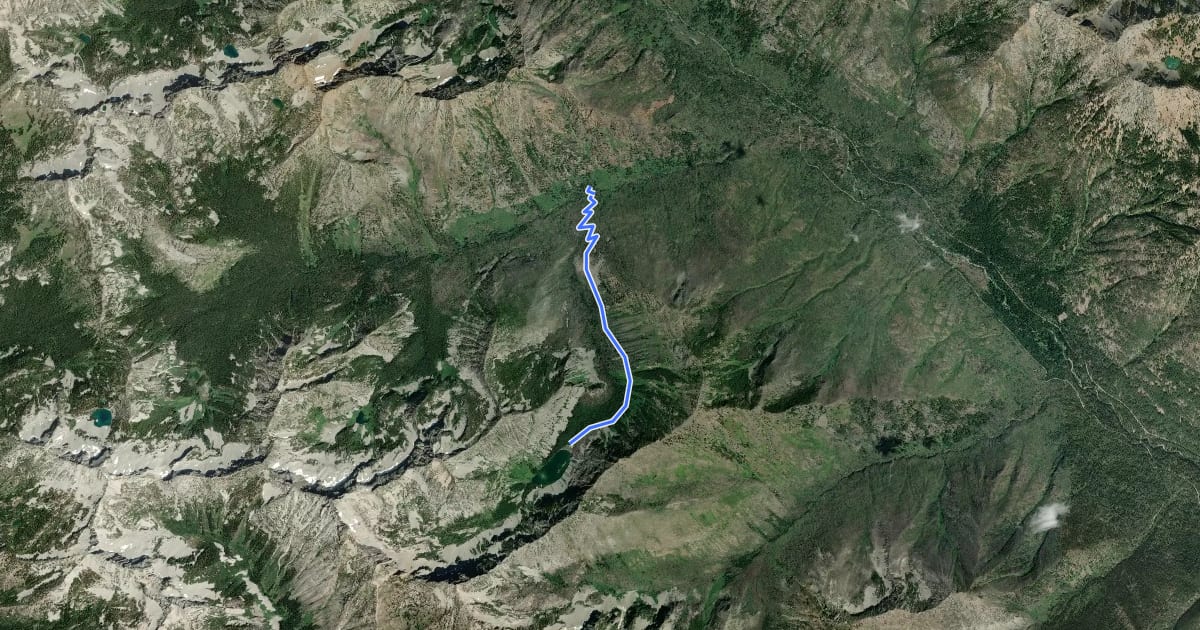 Маршрут Louis Lake Trail на спутниковом снимке