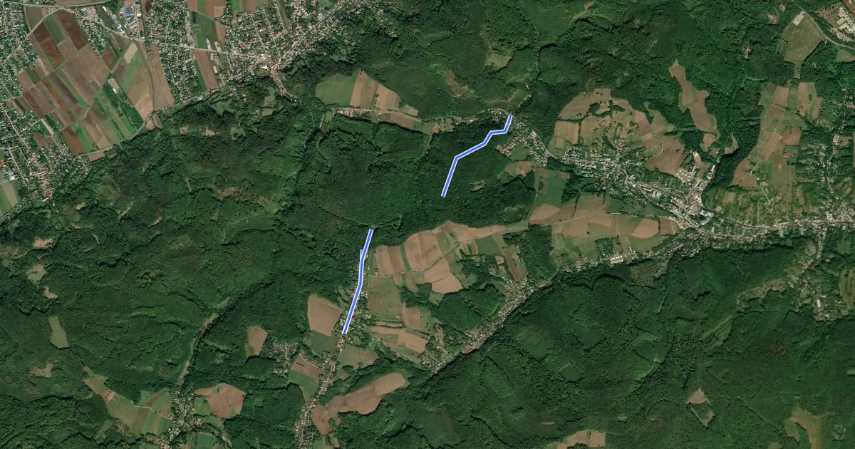 Маршрут Lourdesgrotte/B14 - Hintersdorf на спутниковом снимке