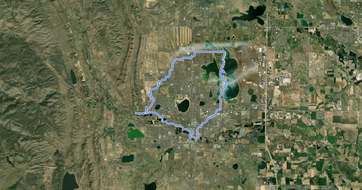 Маршрут Loveland Recreation Trail на спутниковом снимке