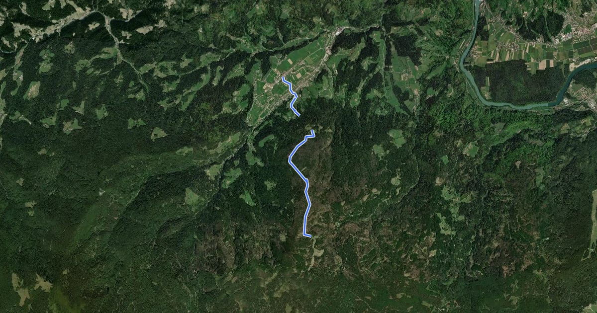 Маршрут Lovrenc na Pohorju (Spodnji trg) - Koča na Klopnem vrhu на спутниковом снимке