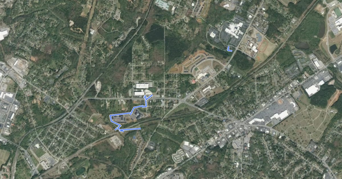 Маршрут Lower Drayton Mills Trail на спутниковом снимке