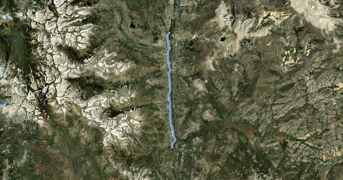 Маршрут Lower Kern Trail на спутниковом снимке