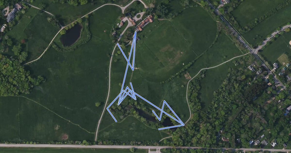 Маршрут Lower Pond Trail на спутниковом снимке