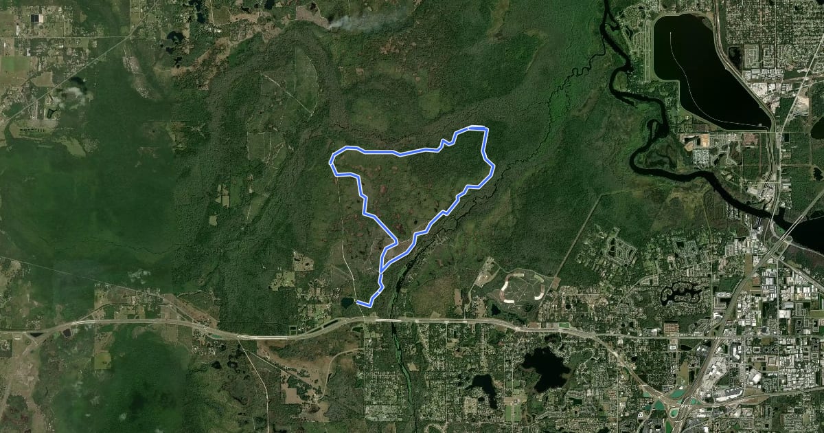 Маршрут Lower Wekiva Loop - Outer 11mi на спутниковом снимке