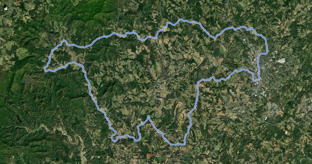 Маршрут Lowgap-Mount Airy Loop на спутниковом снимке