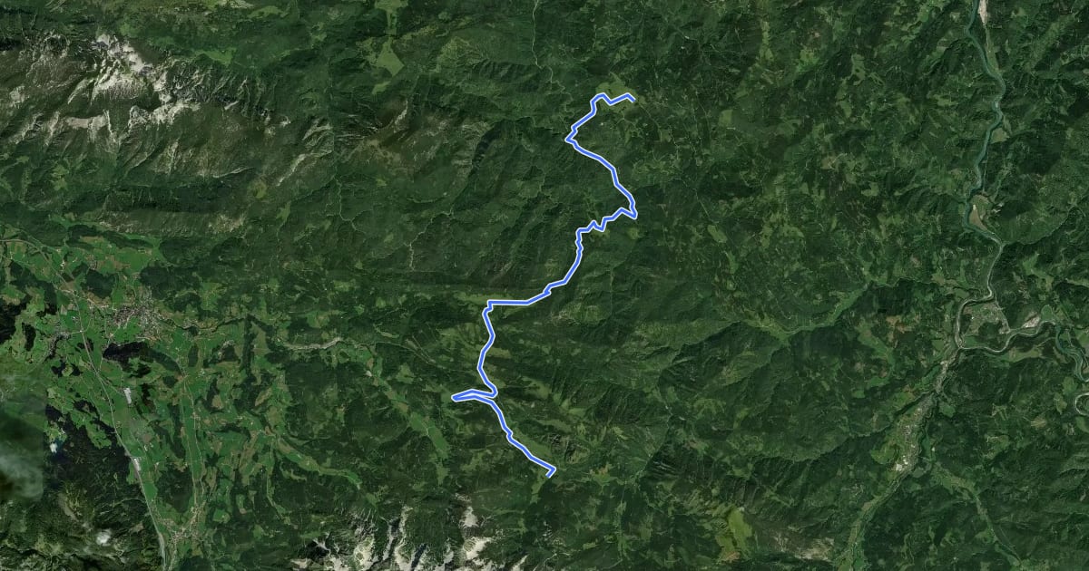 Маршрут Luchs Trail Etappe 2 на спутниковом снимке