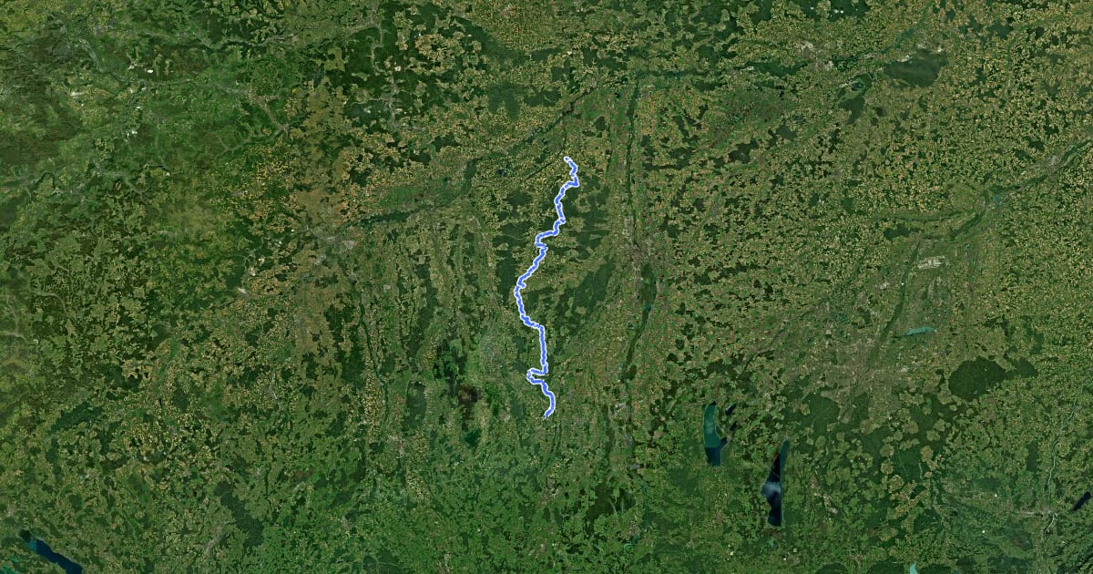 Маршрут Lueg ins Land на спутниковом снимке