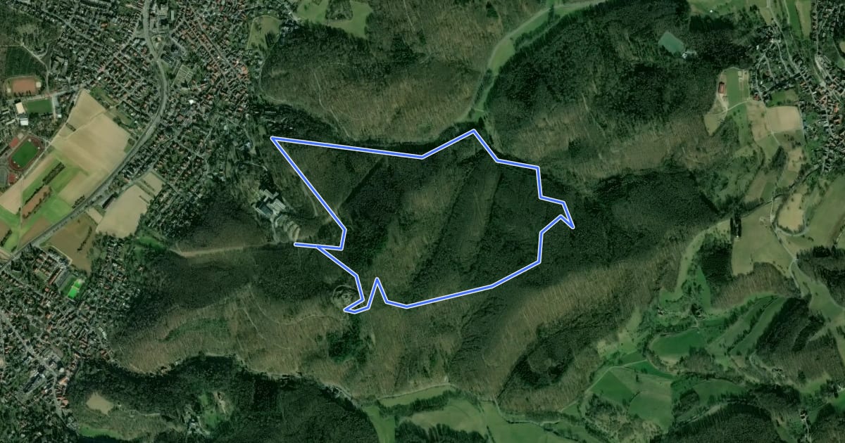 Маршрут Lufthansa Wanderweg 1 на спутниковом снимке