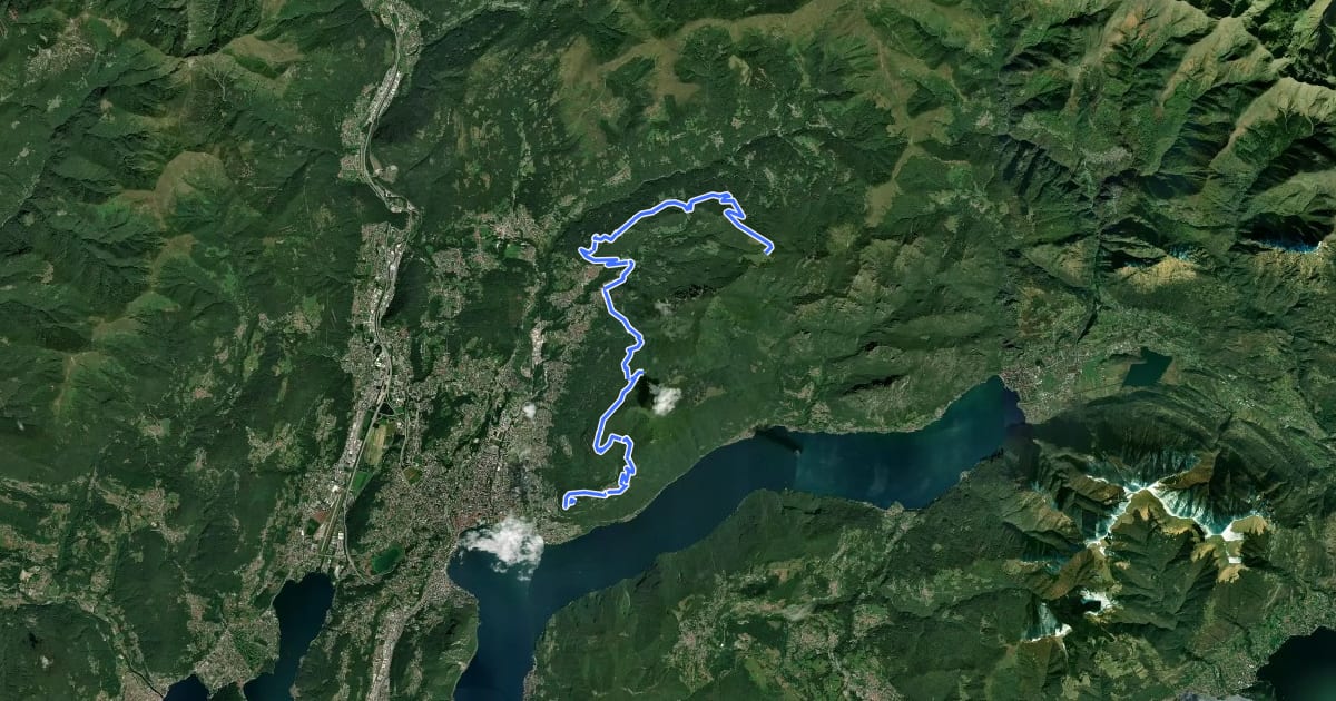 Маршрут Lugano Bike Tappa 1 на спутниковом снимке