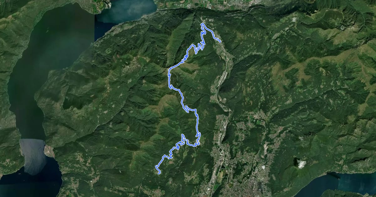 Маршрут Lugano Bike Tappa 3 на спутниковом снимке