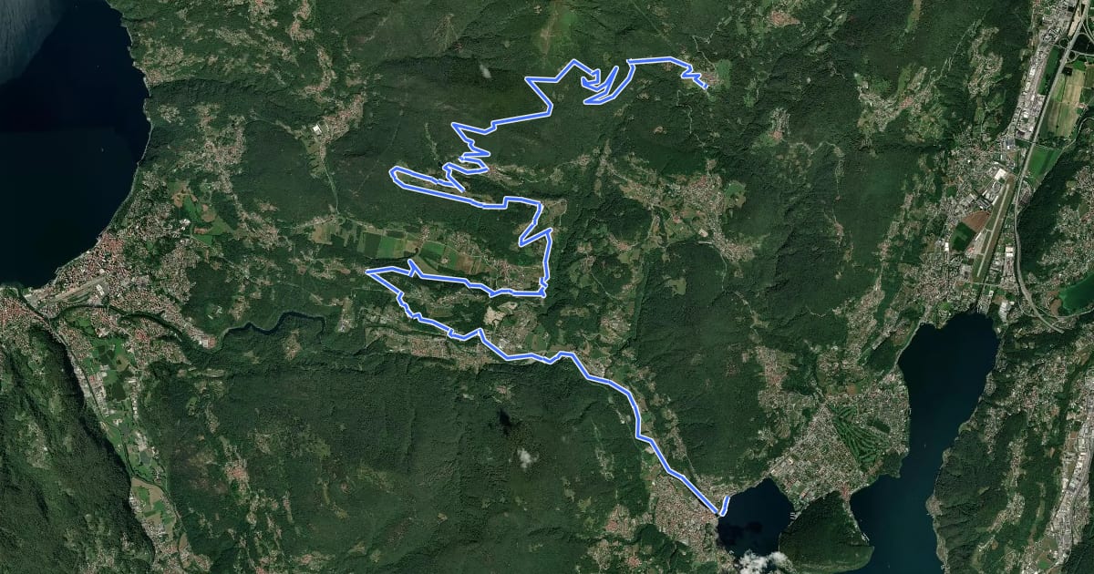 Маршрут Lugano Bike Tappa 4 на спутниковом снимке