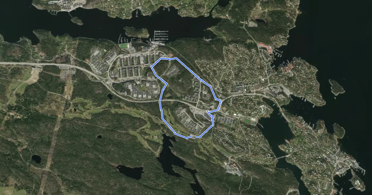 Маршрут Lugna promenaden i Fisksätra-Saltsjöbaden на спутниковом снимке