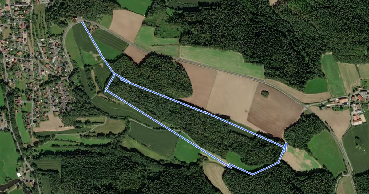 Маршрут Luhe Rundwanderweg Nr. 2 на спутниковом снимке