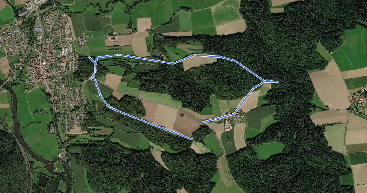 Маршрут Luhe Rundwanderweg Nr. 3 на спутниковом снимке