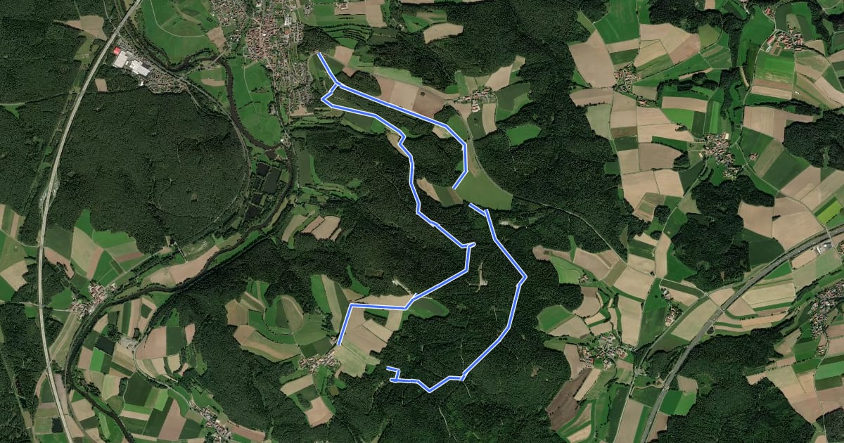 Маршрут Luhe Rundwanderweg Nr. 4 на спутниковом снимке