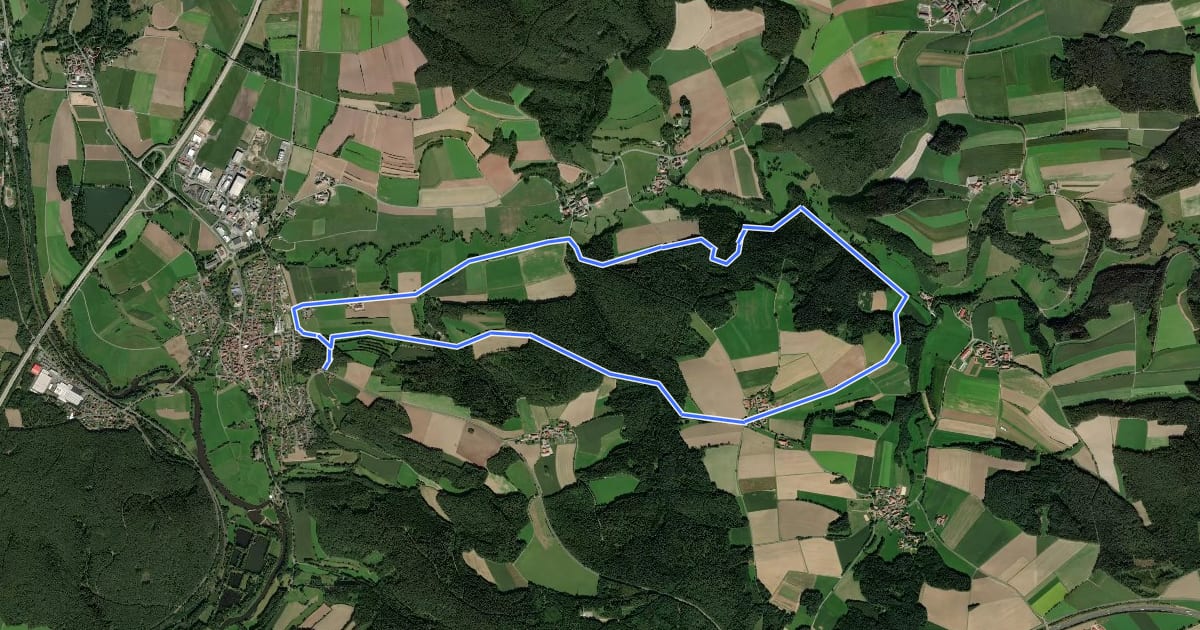 Маршрут Luhe Rundwanderweg Nr. 5 на спутниковом снимке