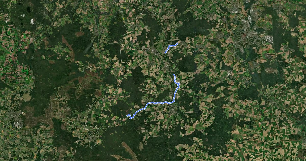 Маршрут Luhe Wanderweg на спутниковом снимке