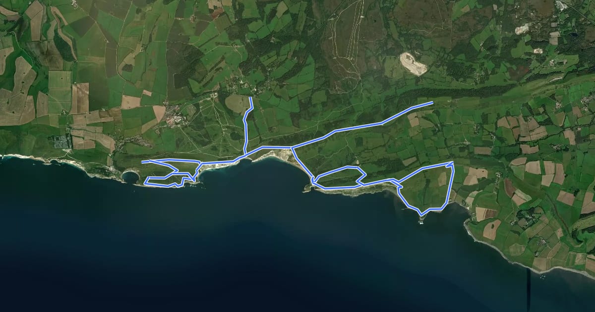 Маршрут Lulworth Range Walks на спутниковом снимке