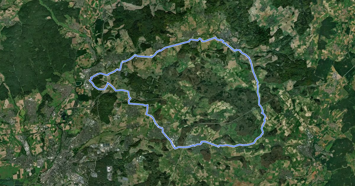 Маршрут Lumda-Wieseck-Radweg на спутниковом снимке