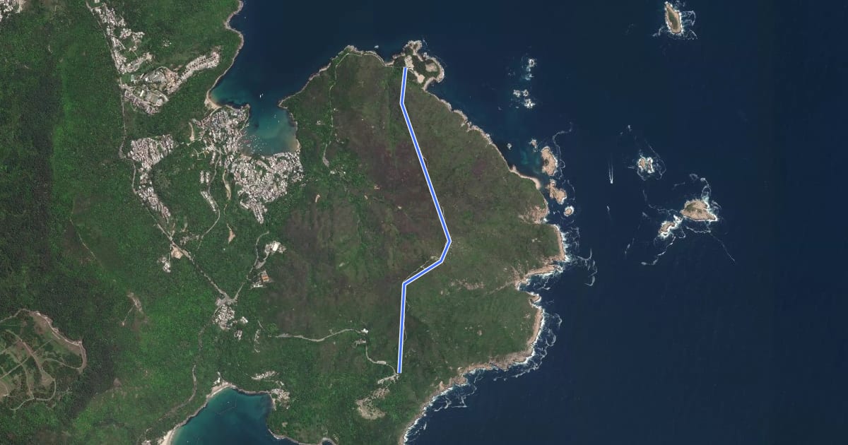 Маршрут 龍蝦灣郊遊徑 Lung Ha Wan Country Trail на спутниковом снимке