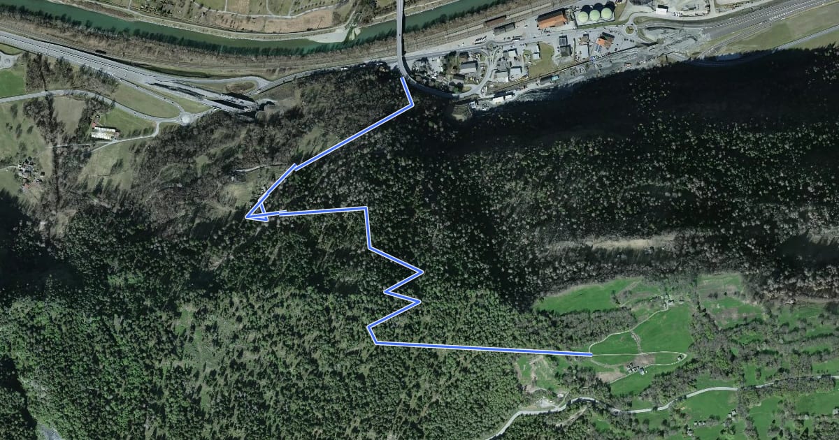 Маршрут Lunggi Trail на спутниковом снимке