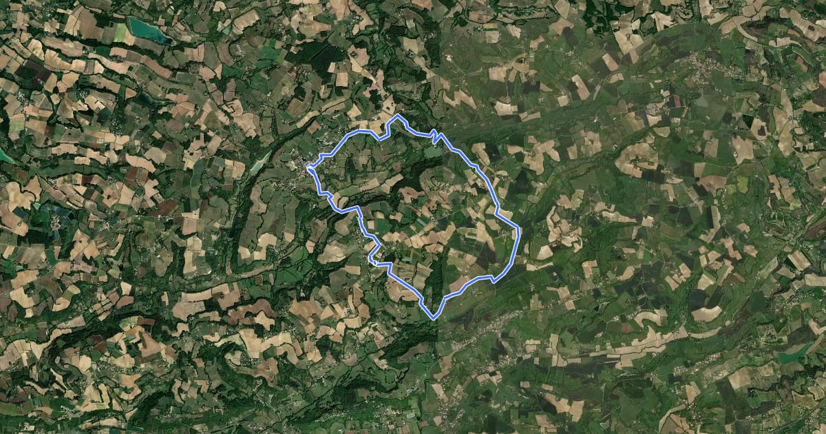 Маршрут Lusignan-Petit Prayssas - VTT - 15.5 km на спутниковом снимке