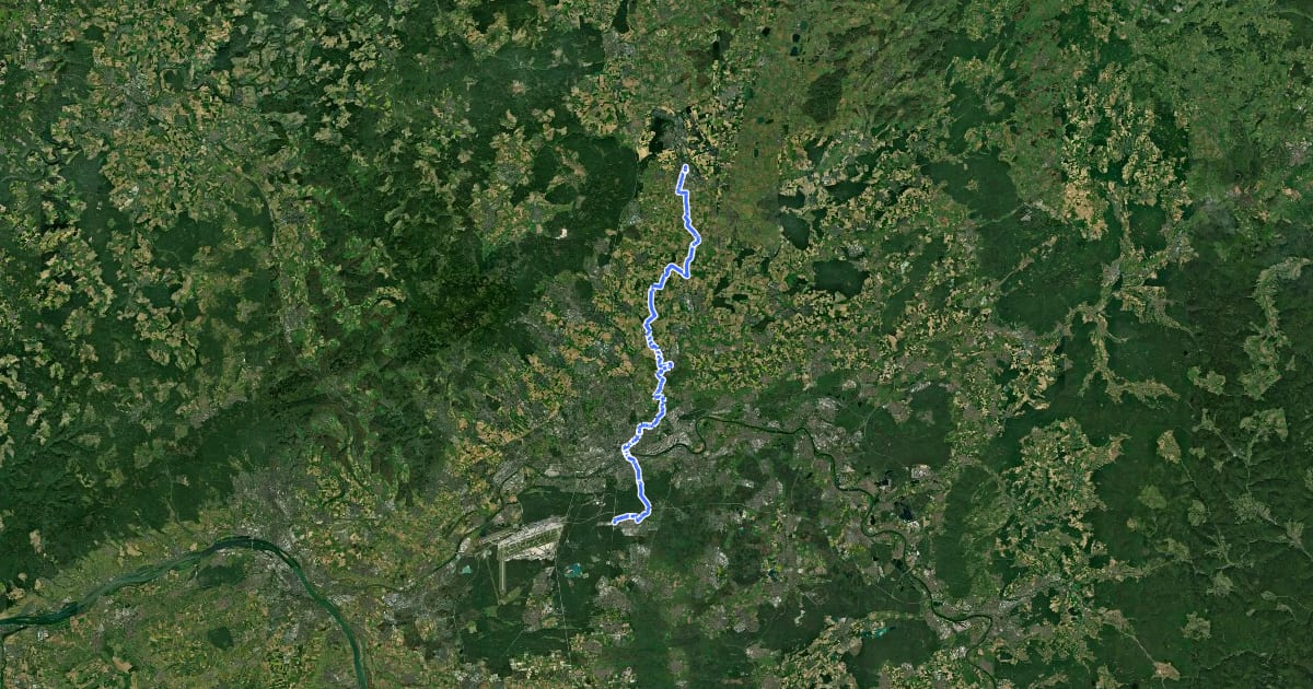 Маршрут Lutherweg 1521 (Teilstück Friedberg - Neu Isenburg) на спутниковом снимке