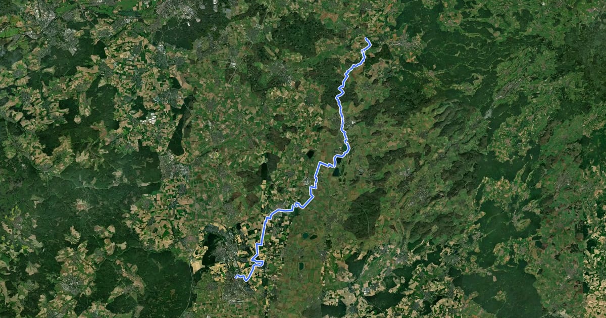 Маршрут Lutherweg 1521 (Teilstück Münster-Friedberg) Variante Ost на спутниковом снимке