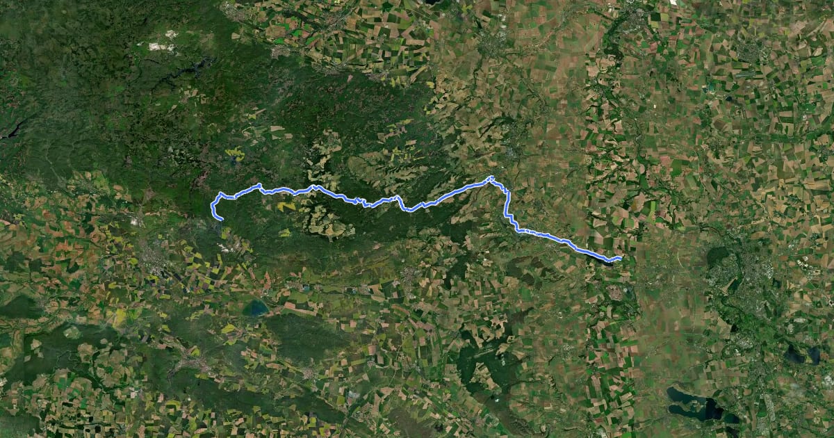 Маршрут Lutherweg LK MSH на спутниковом снимке